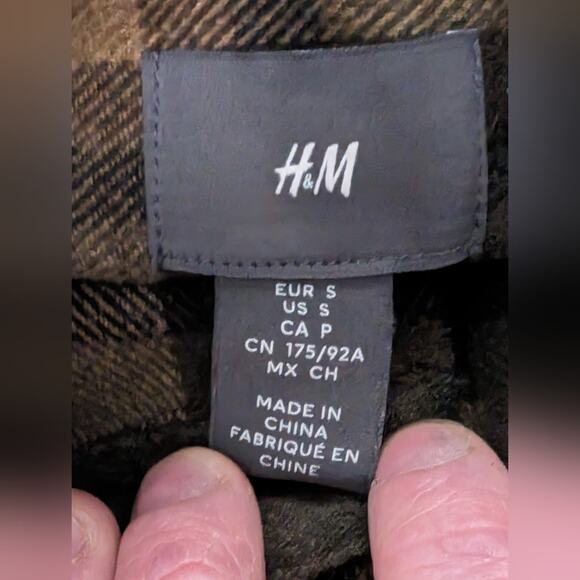 ·H&M Plaid Shirt Jacket, Small - Picture 3 of 4